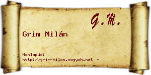 Grim Milán névjegykártya